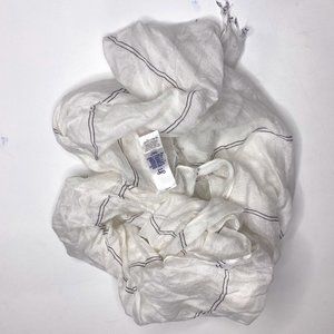 GAP NWT, black and white striped, rectangular scarf with natural fringe.